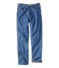 Flannel-Lined Double L Jeans, Natural Fit