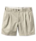 Wrinkle-Resistant Double L Chino Shorts, Pleated 6" Inseam