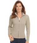 Double L Cotton Sweater, Cable Zip Cardigan