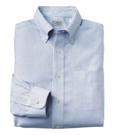 Wrinkle-Free Classic Oxford Cloth Shirt, Slightly Fitted University Stripe