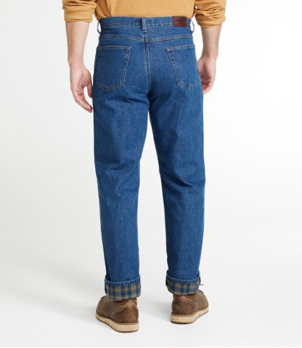 Men's Double L Jeans, Flannel-Lined Natural Fit | Free Shipping at L.L.Bean