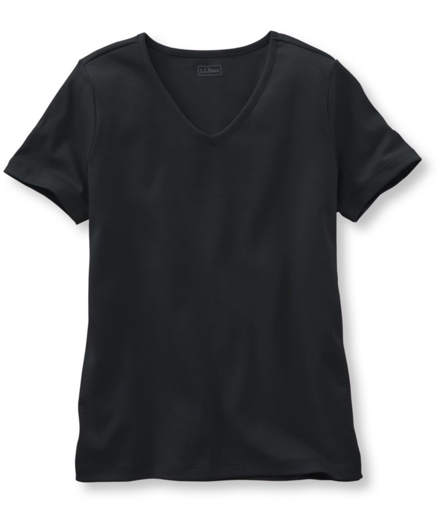 Pima Cotton Tee, Short Sleeve V Neck