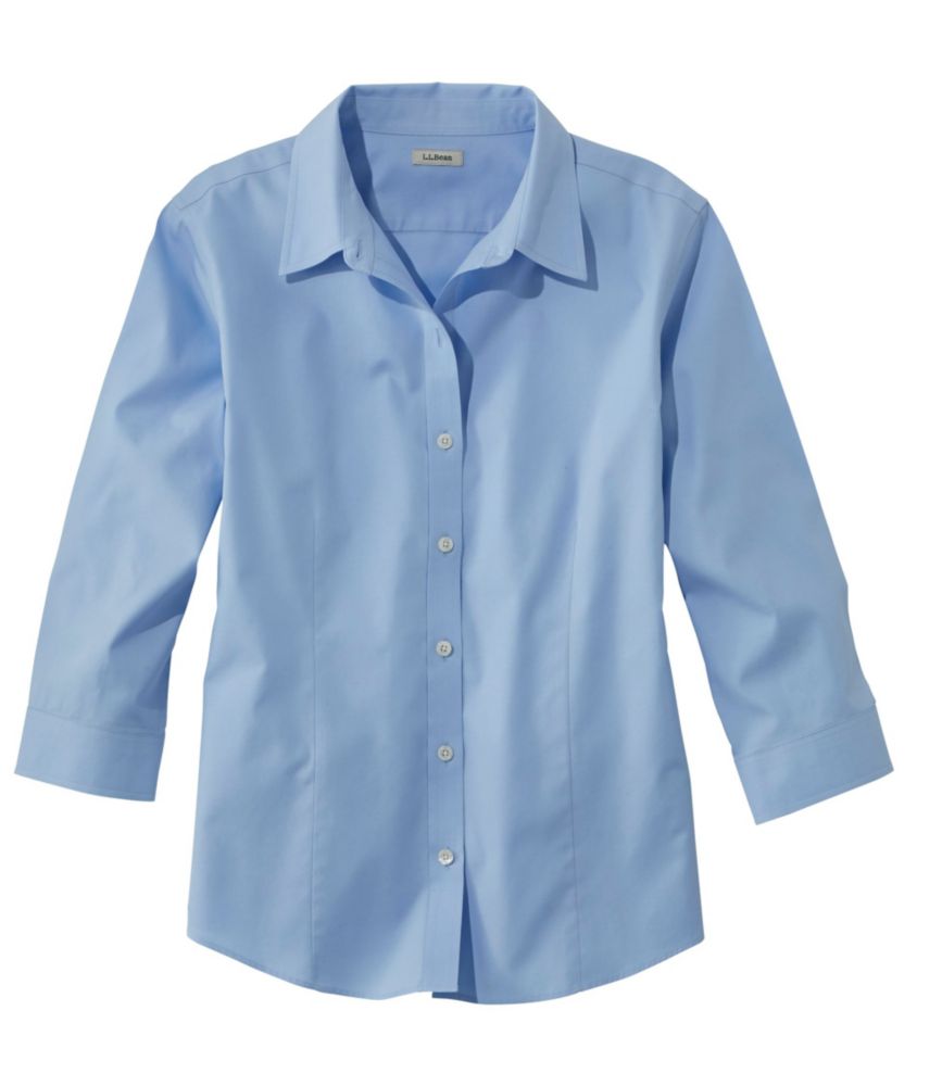 Wrinkle Resistant Pinpoint Oxford Shirt, Three Quarter Sleeve