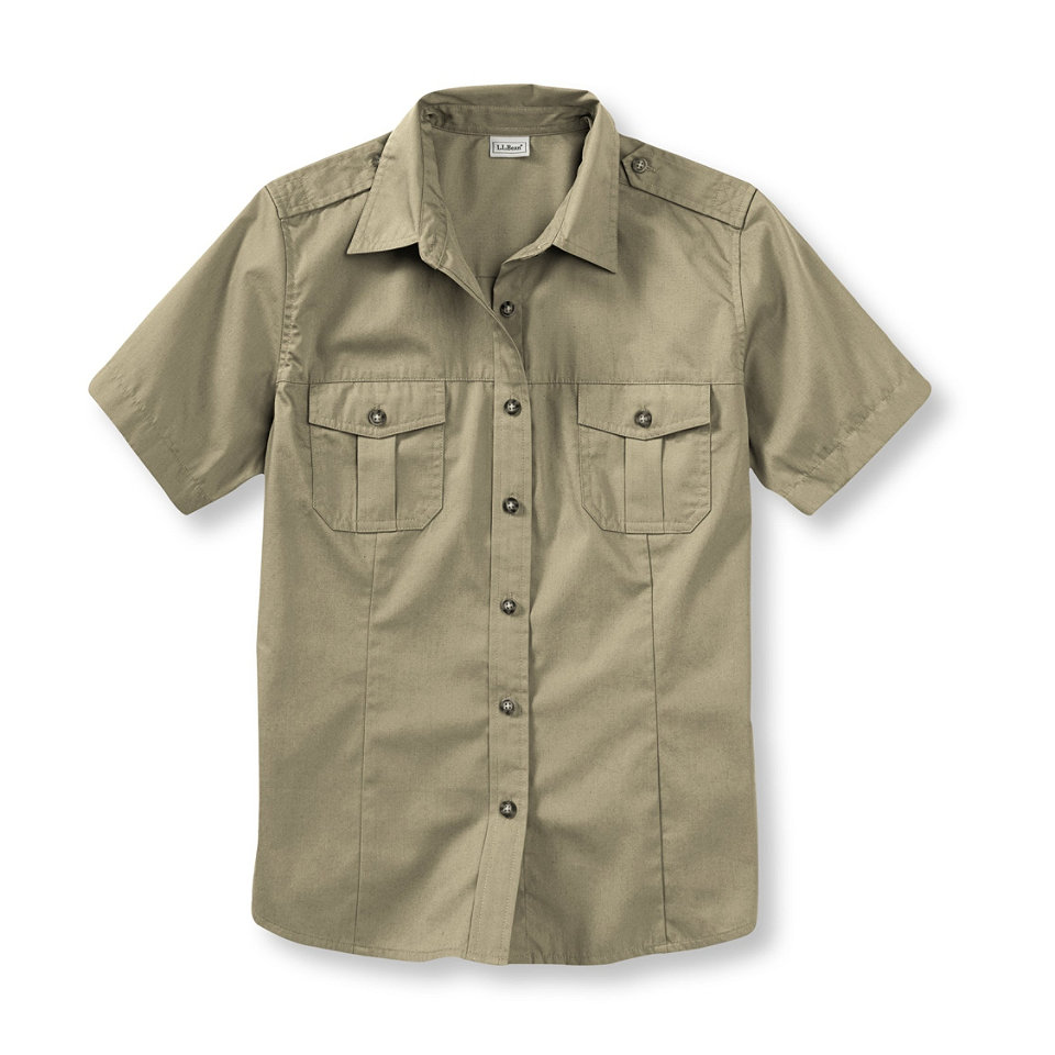 Cotton Poplin Field Shirt, Short Sleeve Active   at L.L 