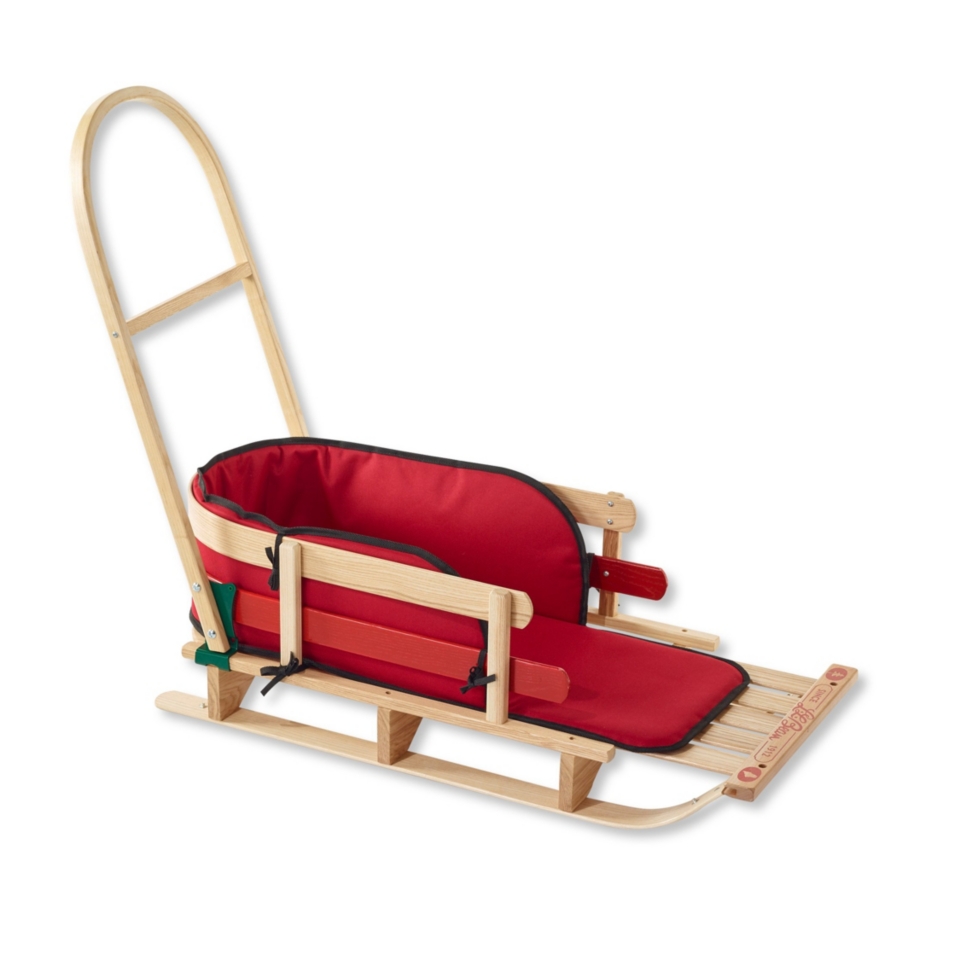 Kids Pull Sled and Cushion Set with Push Handle, Small Sleds and 