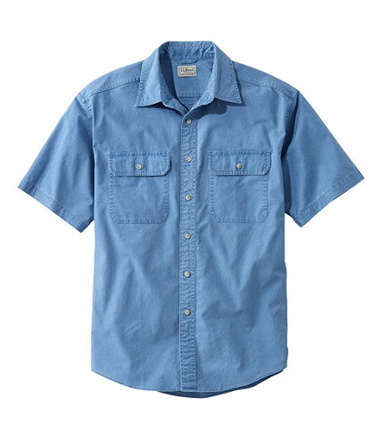Men's Sunwashed Canvas Shirt, Traditional Fit Short-Sleeve | Free ...