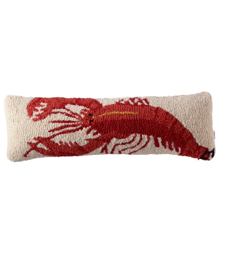 Wool Hooked Throw Pillow, Lobster